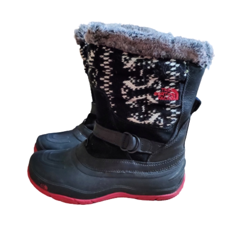 The North Face Black and Red Winter Boots